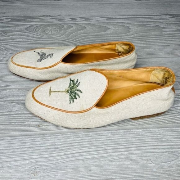 Bing xu vero-2 safari zebra and palm tree flat loafers unique shoes flats size 3 - Picture 5 of 7